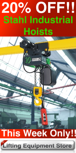 25% off Stahl Industrial Hoists, This week ONLY!