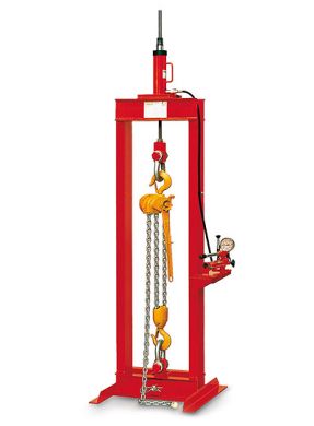 The Hydraulic Test Rig can be used for smaller items of Lifting Gear. The rig is controlled by hydraulic pressure and this is applied to the item being tested. The pressure is slowly increased to the maximum safe working load of the item. Some items will feature a slipping clutch which can also be tested using the rig.